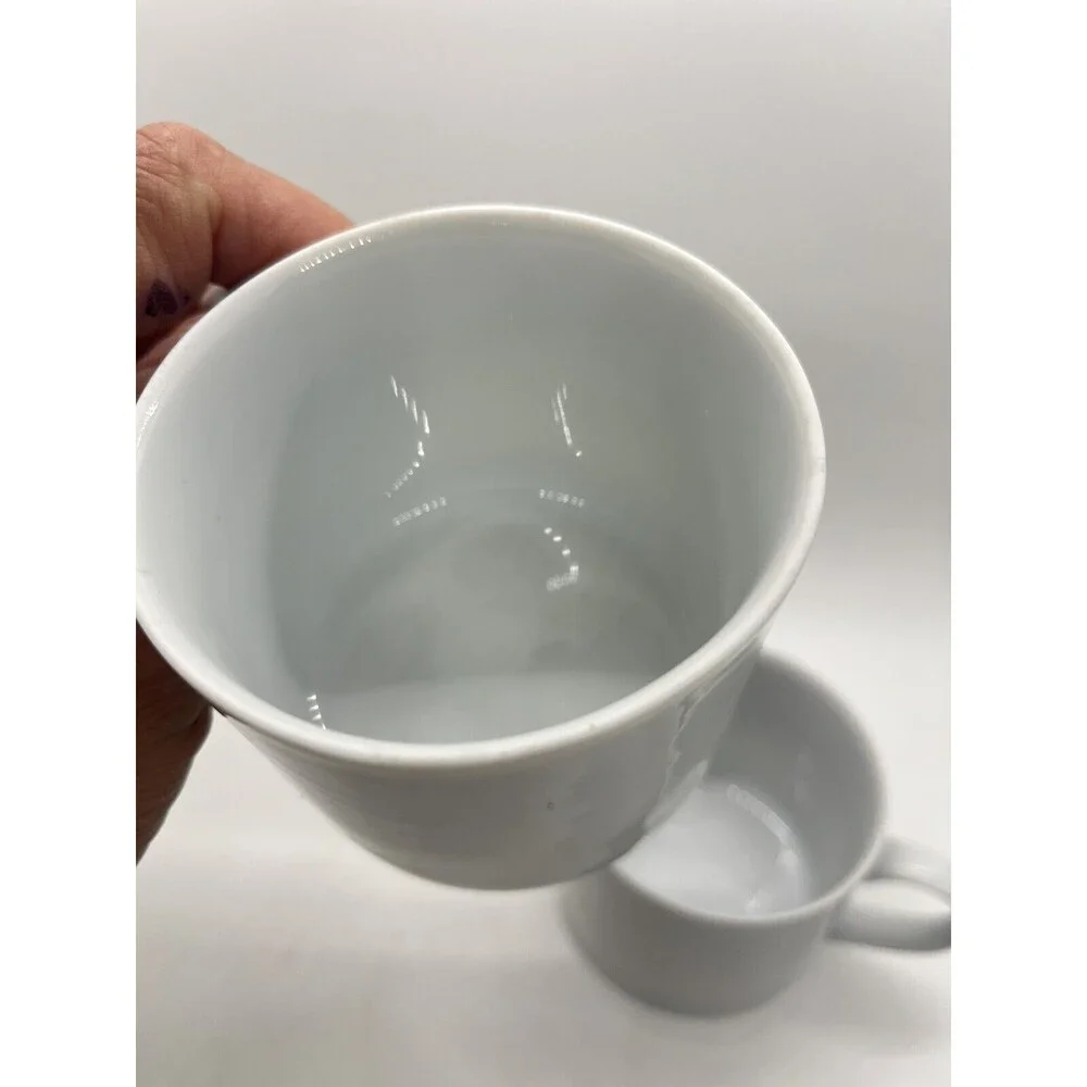 Crate & Barrel White Coffee Mugs, Made In Poland Set Of 2